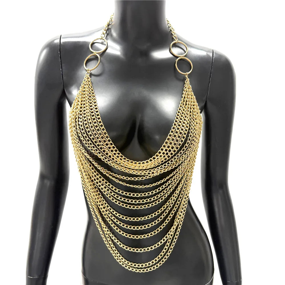 Metal Chain Tassel Tank Top